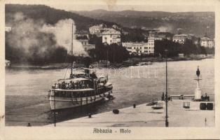 Abbazia ship station with steamer and hotel