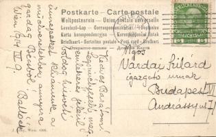 Balló Ede festőművész saját kézzel írt és aláírt képeslapja