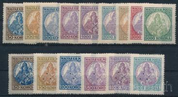 1921 Koronás Madonna sor + hármaslyukasztású sor