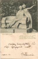 1905 Radnai Béla szobrász saját kézzel írt és aláírt lapja mely az általa készített csatádi Lenau szobrot ábrázolja