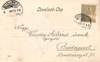 1905 Radnai Béla szobrász saját kézzel írt és aláírt lapja mely az általa készített csatádi Lenau sz...