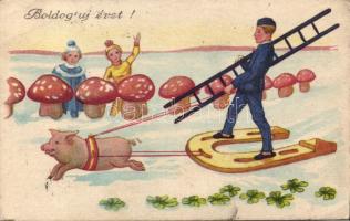 Mushroom New Year with chimney sweeper (EB)