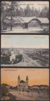 7 db régi magyar városképes lap kartonra nyomva, többségben határon túli (Felvidék, Erdély és Vajdaság) / 7 Hungarian postcards