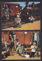 4 db használatlan Svejk, a Derék Katona bábfigurás képeslap / 4 unused Svejk postcards