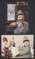 4 db használatlan Svejk, a Derék Katona bábfigurás képeslap / 4 unused Svejk postcards