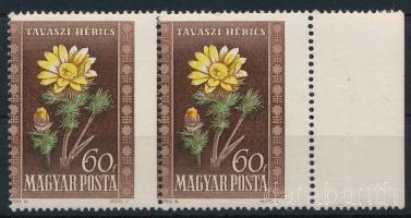 1950 Virág I. 60f ívszéli pár látványosan elfogazva