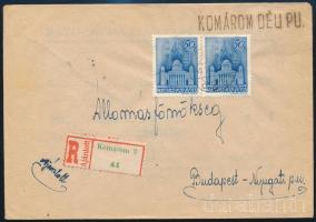 1945 (1. díjszabás) Ajánlott levél "KOMÁROM DÉLI PU." / Registered cover