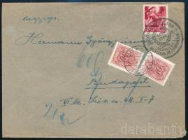 1944 Levél 60f portóval és "KOSSUTH LAJOS HALÁLÁNAK 50. ÉVFORDULÓJA" alkalmi bélyegzéssel