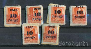 1945 6 db Kisegítő bélyegek (IV.) sor (18.000)