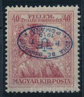 Debrecen I. 1919 Hadisegély 40f fordított felülnyomással Certificate: Bodor
