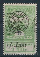 Nagyvárad 1919 Árvíz 5f kettős felülnyomással (rozsda) / double overprint (stain) Signed: Bodor