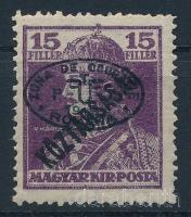 Debrecen I. 1919 Károly/Köztársaság 15f fekete felülnyomással