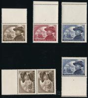 1950 5 db Bem bélyeg, ebből 3 db üres mezővel, 2 db nagy ívszéllel