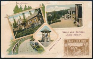 1912 Hohe Rinne Hotelposta képeslap 3h + Turul 5f bérmentesítéssel