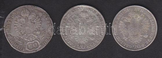 1803E + 1832A + 1835B 20Kr Ag T:3