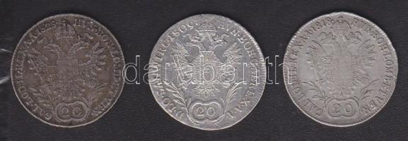 1809A + 1818A + 1828A 20Kr Ag T:3