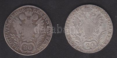 1806B + 1809B 20Kr Ag T:3