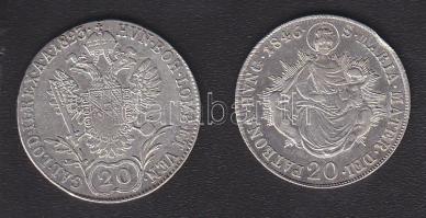 1823A + 1846B 20Kr Ag T:3