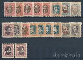 1919 Magyar Tanácsköztársasági arcképek 19 db bélyeg