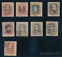 1919 Magyar Tanácsköztársasági arcképek 9 db bélyeg