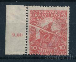 1916 Hadisegély III. 10f papírránccal