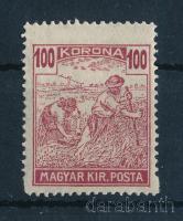 1920/1924 Arató 100K bélyeg magasra fogazva, tömbfogakkal