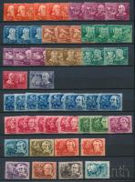 1948 Feltalálók-Felfedezők és Írók-Költők 49 db bélyeg A4-es berakólapon