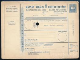 1874 10kr díjjegyes postautalvány, használatlan