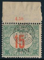 Kolozsvár 1919 Pirosszámú portó ívszéli 15f, Bodor vizsgálójellel