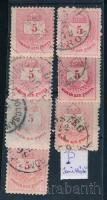 1874-1881 Színesszámú 5kr ismérlődő lemezhiba a P betű alatt