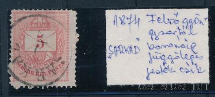 1874 Síznesszámú 5kr lemezhibákkal