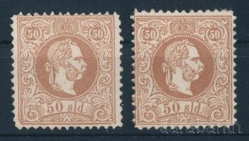 1867 2 db különböző színárnyalatú 50sld