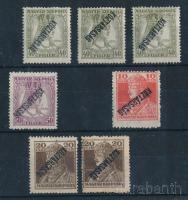 1918 Károly-Zita/Köztársaság 7 db bélyeg fordított felülnyomattal