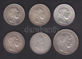 1896-1915. 1K (5x) + 1912KB 2K Ag T:vegyes