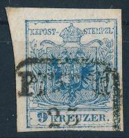 1850 9kr HP III festékhiányos nyomat kiemelt sas "PESTH"