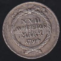Svájc 1794. 1/2 Thaler (XXII.Mark) Ag T:2-/3+