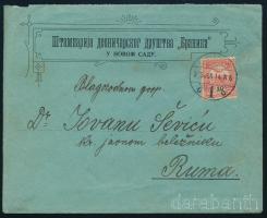 1905 Céges levél Turul 10f bérmentesítéssel \"UJVIDÉK\" - \"RUMA\"