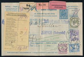 1913 Postautalvány Turul 6f + 12f + 25f + 35f kiegészítéssel "NAGYLAK" - Zürich
