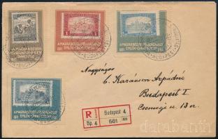 1921.09.24. Ajánlott helyi levél 4 db alátétbélyeggel, 4 db levélzáró bélyeggel "MAGYAR POSTABÉLYEG EMLÉKKIÁLLÍTÁS" alkalmi bélyegzéssel
