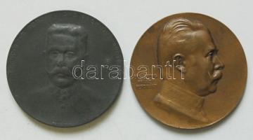 1914. Weinberger: Ferenc Ferdinánd Sarajevo hadifém emlékérme + Hartig: Ferenc Ferdinánd főherceg Br emlékérem / 50mm