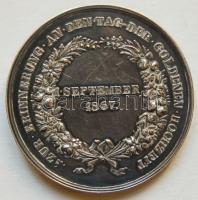 1867. Radnitzky: J.S. Kohn, Else Kohn arany lakodalmára Ag érme / 50,8g-46mm