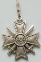 Német 3.Birodalom 1939. német bátorság kereszt Ag replikája T:2