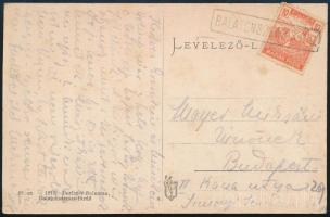1919 Képeslap Magyar Posta 1f bérmentesítéssel "BALATONSZEMES P.U." pályaudvari bélyegzéssel