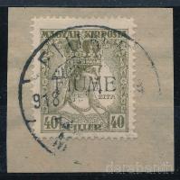 Fiume 1918 Zita 40f kézi V. felülnyomattal, Rogina vizsgálójellel