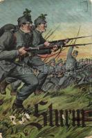 Military WWI Austrian-Hungarian army attack (EB)