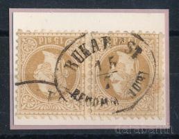 1867 15sld pár "BUKAREST / RECOMMANDIRT" bélyegzéssel, papírdarabra ragasztva (ex Ryan)