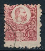 1871 Réznyomat 5kr nagyon látványosan elfogazva
