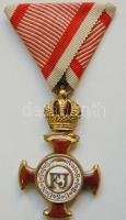 Ferenc József Koronás Arany érdemkereszt hadiszalagon! T:2+