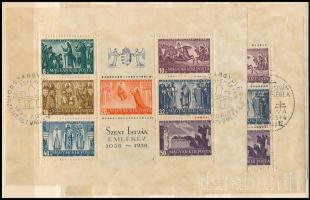 1938 3 db Szent István blokk eltérő bélyegzésekkel (18.000)
