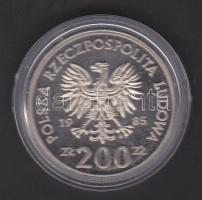 Lengyelország 1985. 200Zl Ag "Mexikói Labdarugó VB" T:PP